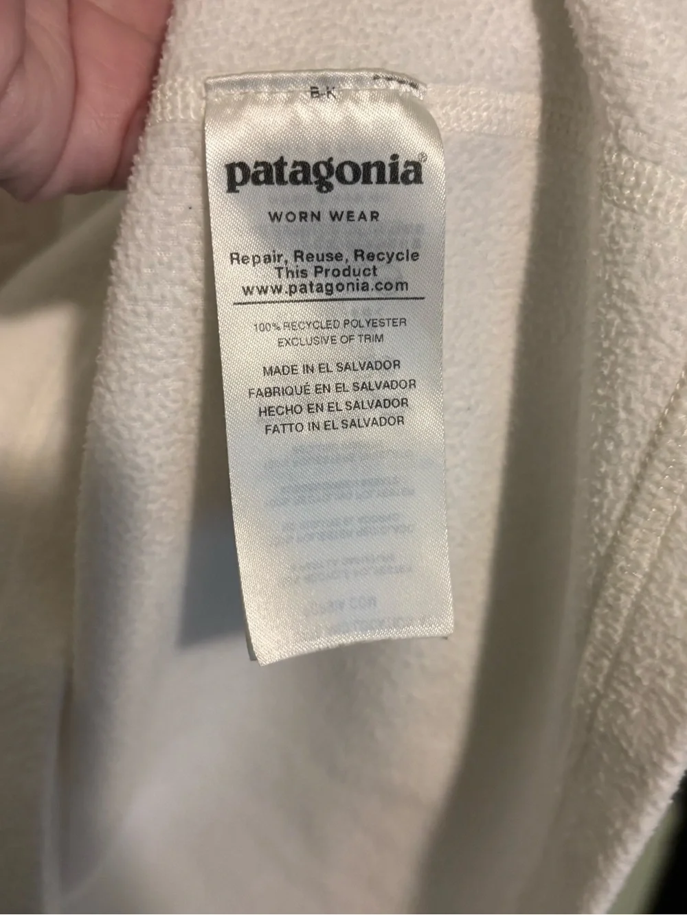 Patagonia Women's micro D  lwhite Half-Zip Fleece Pullover Sz  large - Picture 6 of 9
